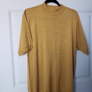 Vintage Silk King 100% Silk Mock Neck Short Sleeve Pullover Top